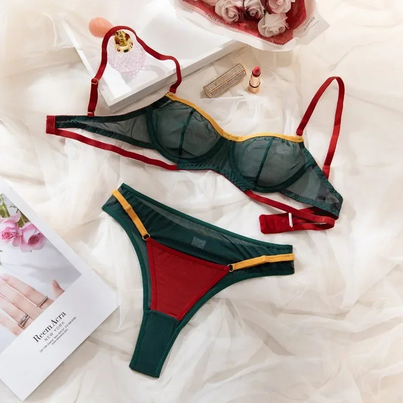 Sexy Mesh Lingerie Set – Underwire Bra & Thong