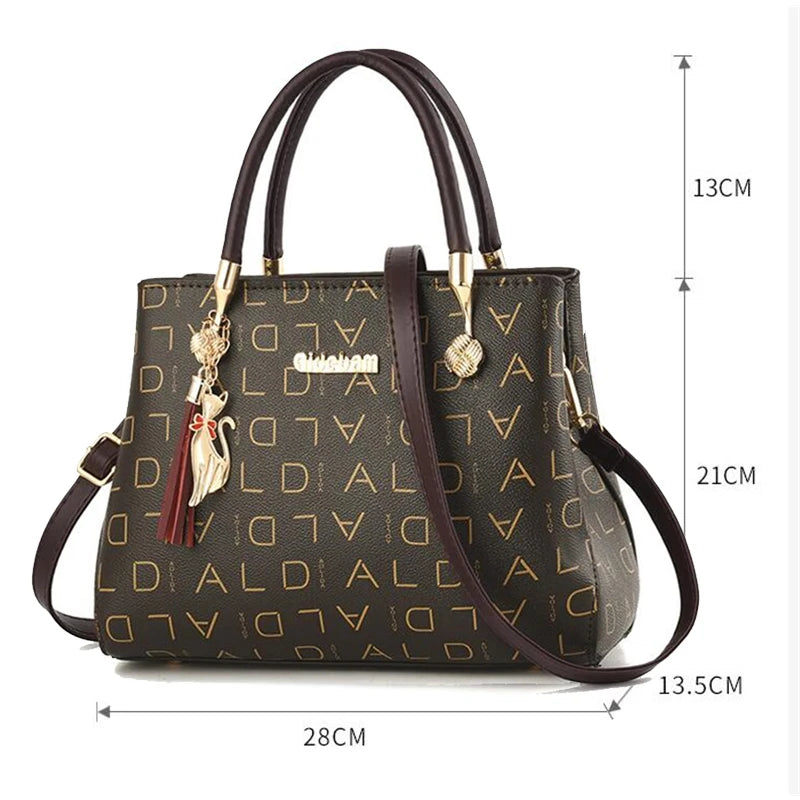 Luxury PU Leather Tote – Large Capacity Travel Crossbody Bag
