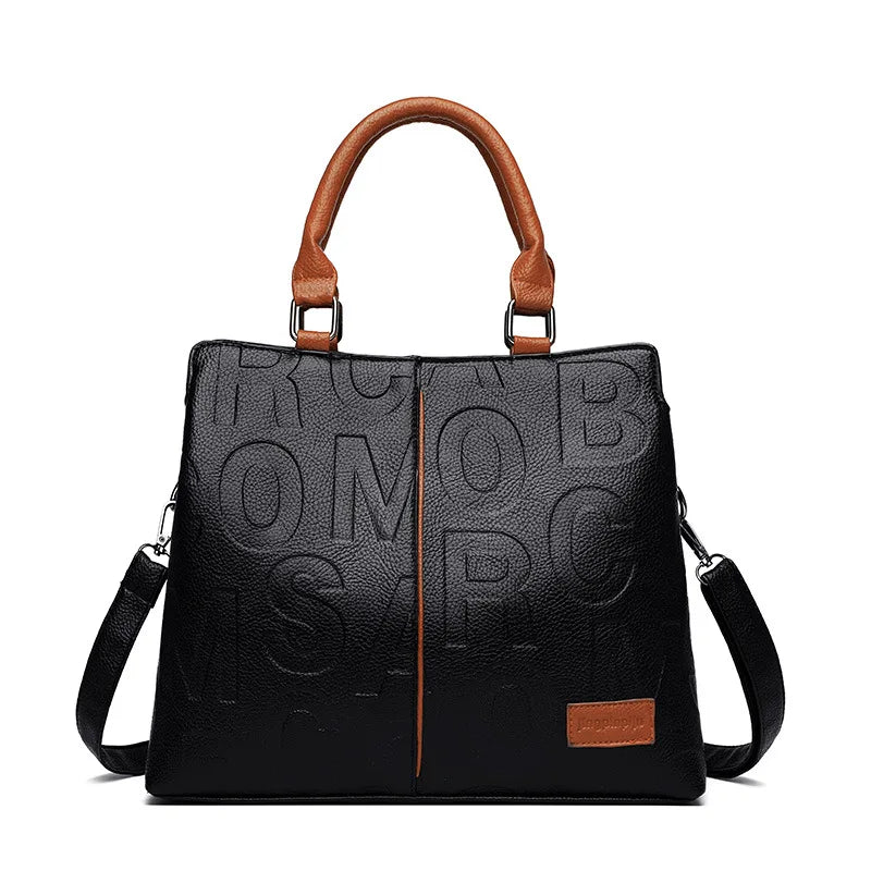 Luxury PU Leather Tote – Large Capacity Travel Crossbody Bag