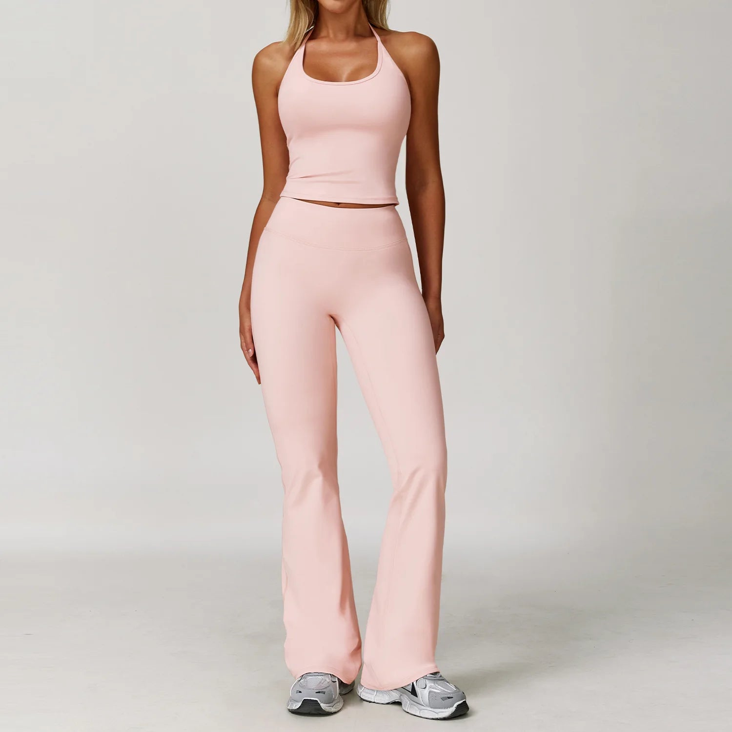 Women’s 2-Piece Yoga Set – Bell-Bottom Pants & Sports Bra