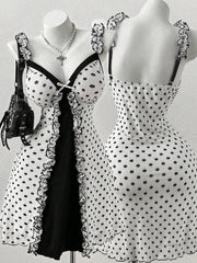 Women's Gingham V-Neck A-Line Knee-Length Dress