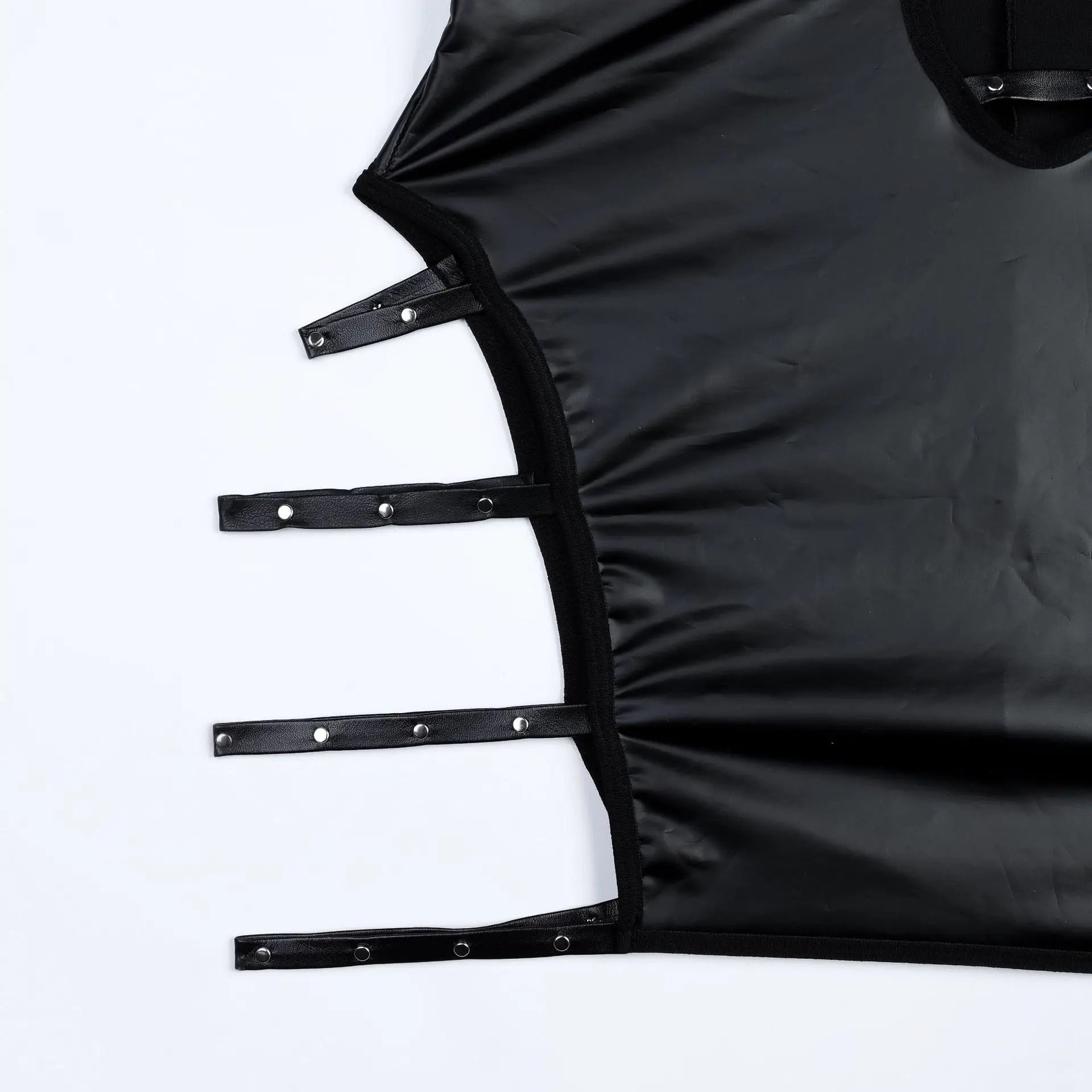 Sexy PU Leather Halter Cutout Slim Nightwear Dress