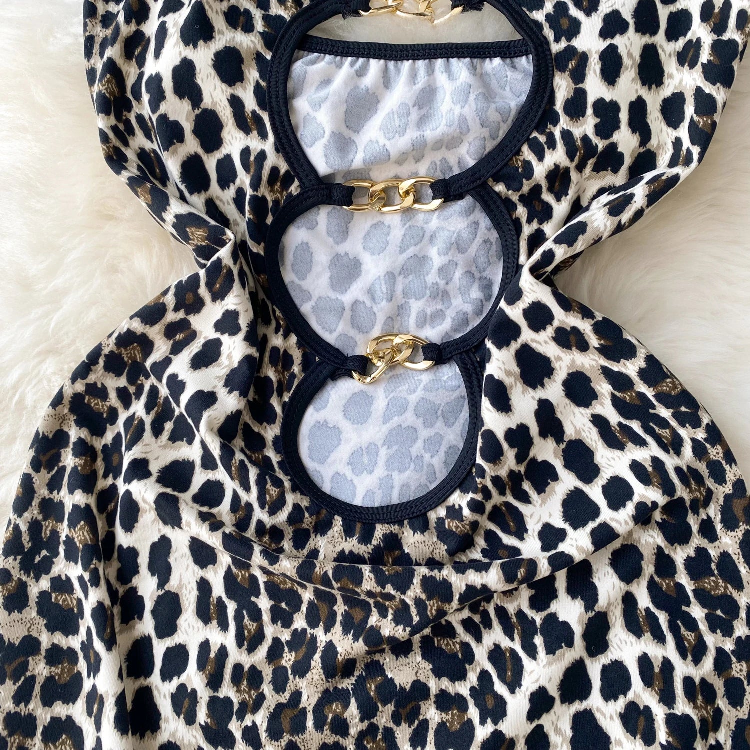 Halter Leopard Print Bodycon Dress – Backless & Hollow-Out