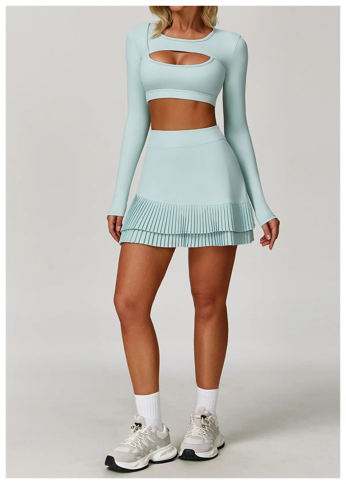 High Waist Women’s Pleated Tennis Skirt with Pockets