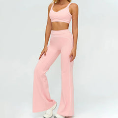 Contrasting Color Yoga Tracksuit Set
