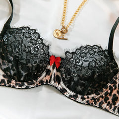 Leopard Print Lingerie Set – Lace & Mesh See-Through