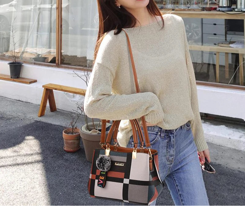 Luxury PU Leather Tote – Large Capacity Travel Crossbody Bag