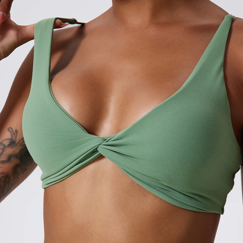 Women’s Shockproof Push-Up Sports Bra – Quick-Dry Gym Crop Top