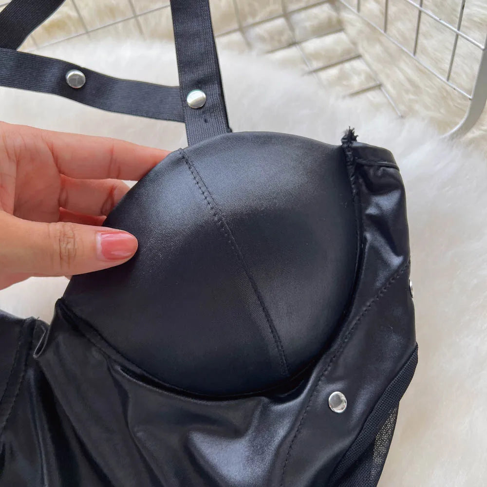 Sexy Backless Camis Nightwear - Erotic Leather Night Dress for Women