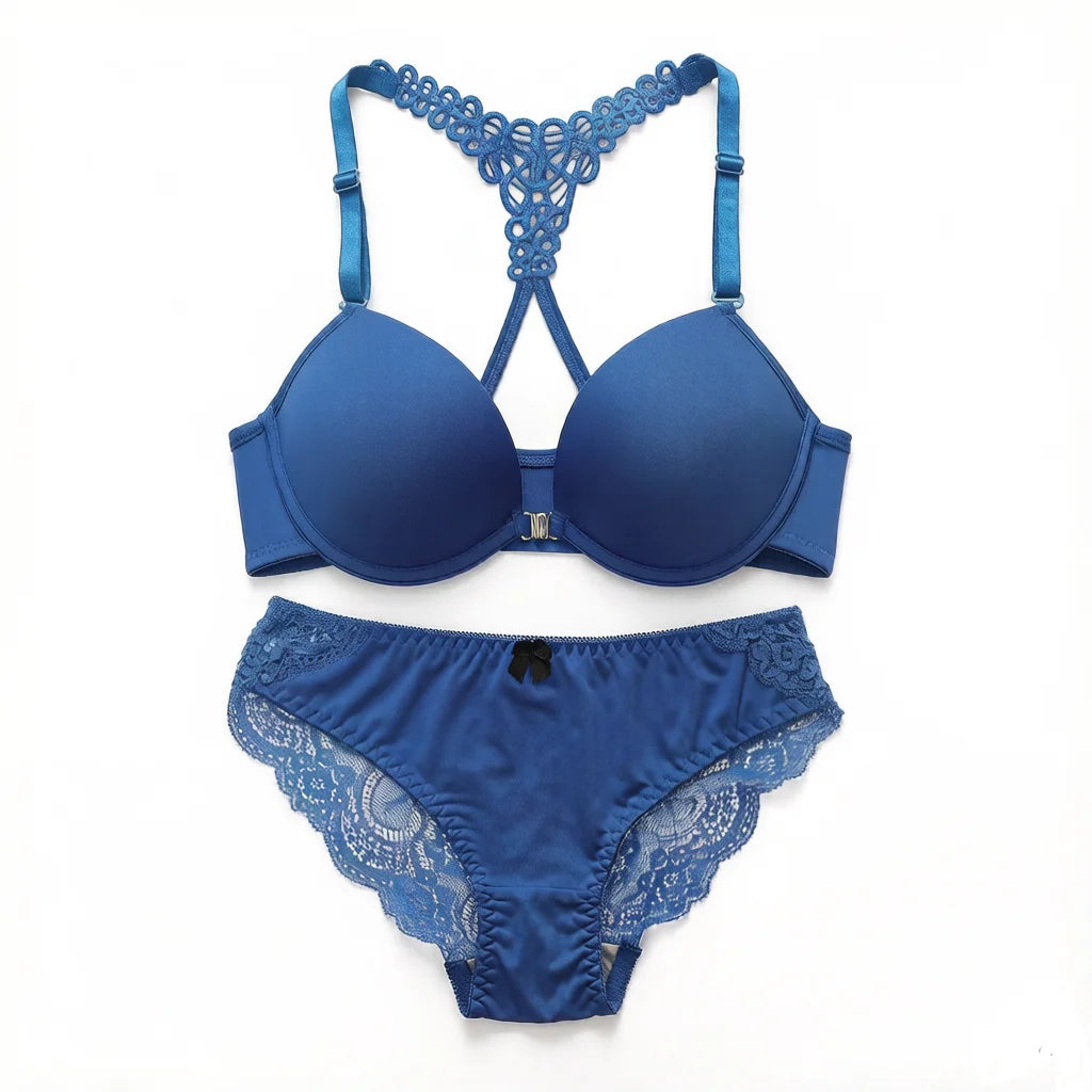 Padded Lace Underwire Bra Brief Set