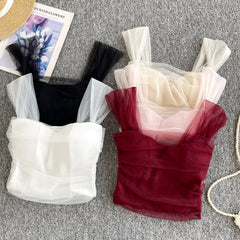 Sweet Gauze Sleeveless Camisole – Korean Streetwear