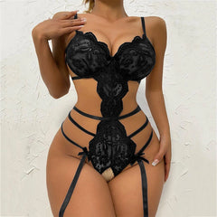 Women Floral Lace Garter Set