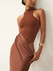 Elegant Sleeveless Satin Dress