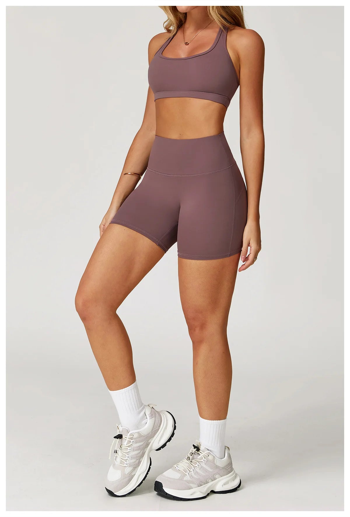 2PCS Women’s Yoga Set – Sports Bra & Shorts Fitness Outfit