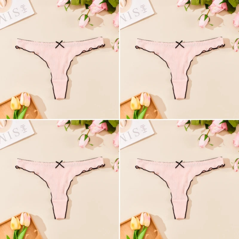 Collage of pink lace thong with floral and magazine background