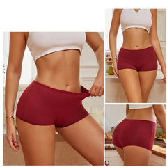 Person wearing red underwear with text about supporting beauty and posture.