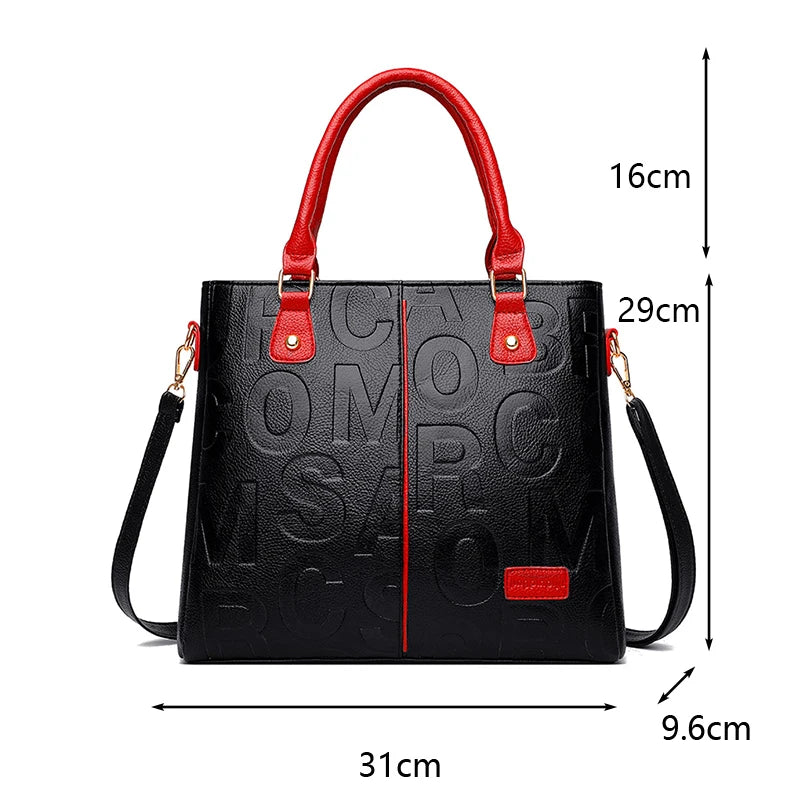 Luxury PU Leather Tote – Large Capacity Travel Crossbody Bag