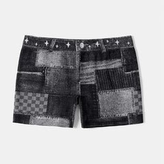 Women's Geometric Athletic Elastic Waist Shorts