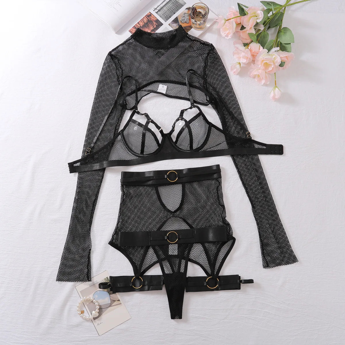 5-Piece Sexy Lingerie Bra & Panties Set