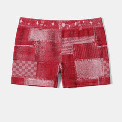 Women's Geometric Athletic Elastic Waist Shorts