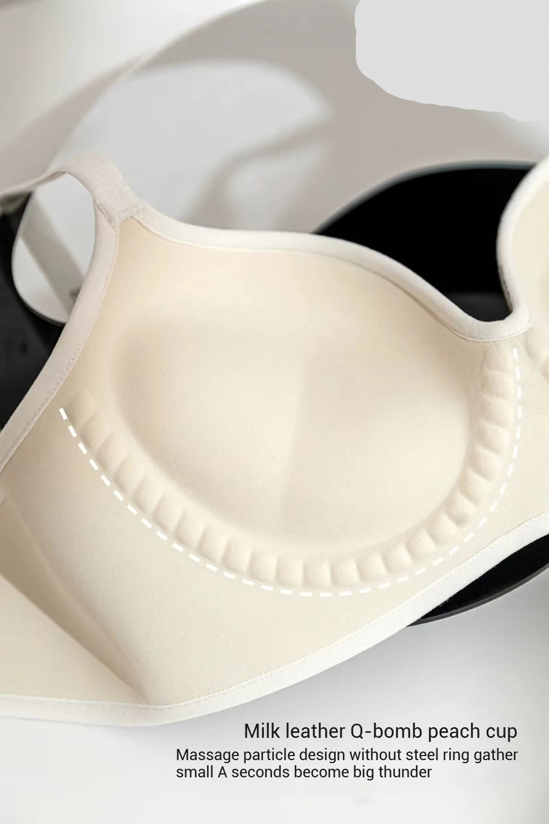 Beige bra cup with a white background
