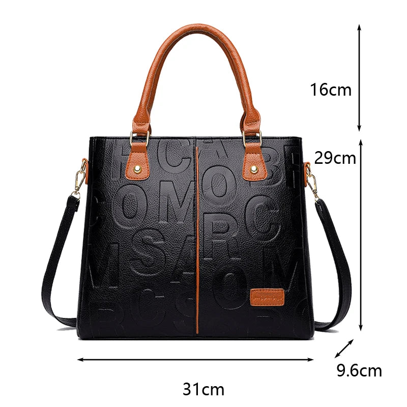 Luxury PU Leather Tote – Large Capacity Travel Crossbody Bag
