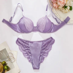 Luxury Sexy Purple Lace Bra & Panty Set