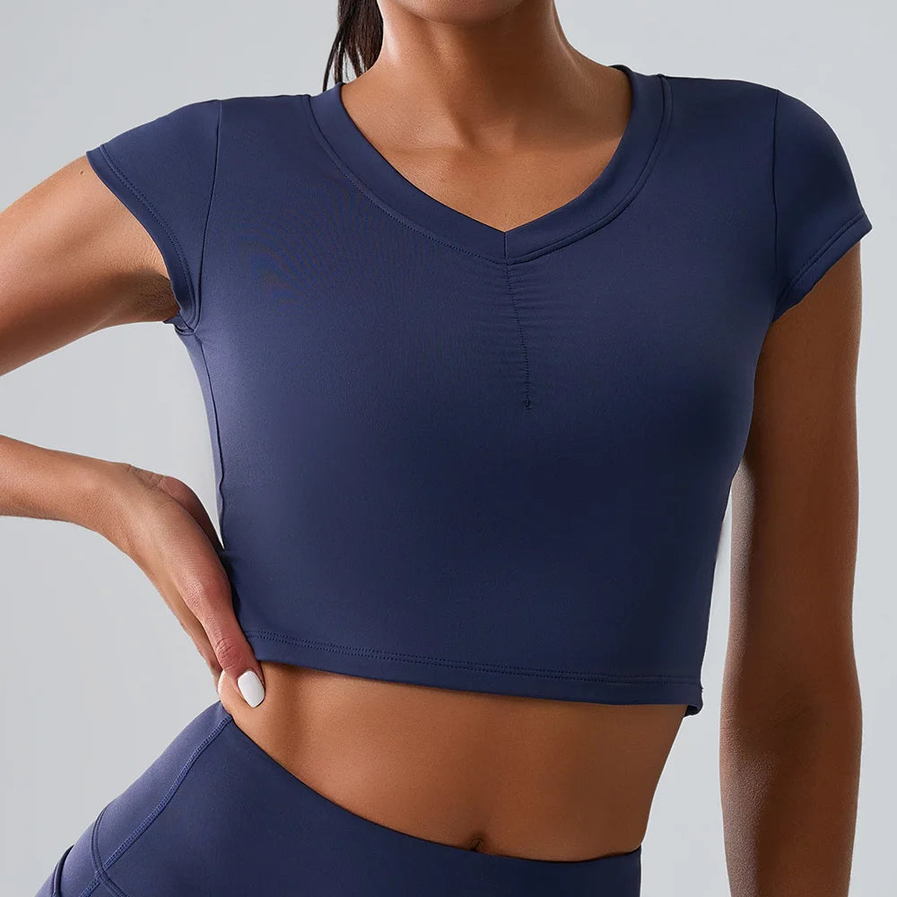 Women’s Short-Sleeved Push-Up Yoga Top