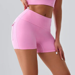 High Waist Pocket Yoga Shorts for Women