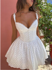 Women's Lace Patchwork Mini Dress