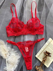 Sexy Lingerie Floral Embroidery Bra and Panties Sets Hot Erotic Ensemble Lingeries Femmes Exotic Sets Fantasy Intimate Underwear