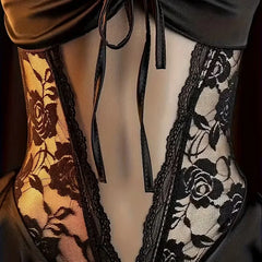 Women Lace Halter Teddy Skirt