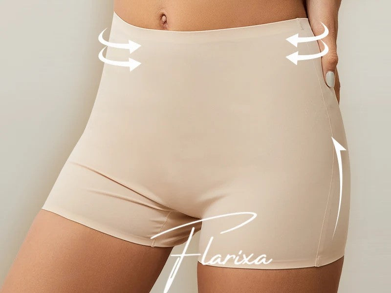 Women’s High Waist Ice Silk Safety Shorts – Anti-Chafing Slip Pants