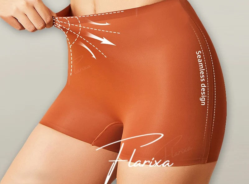 Women’s High Waist Ice Silk Safety Shorts – Anti-Chafing Slip Pants