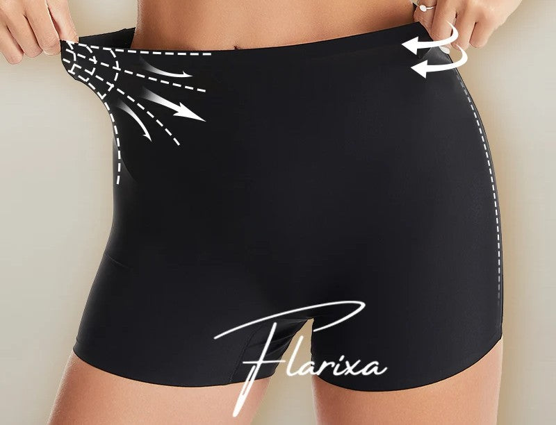 Women’s High Waist Ice Silk Safety Shorts – Anti-Chafing Slip Pants