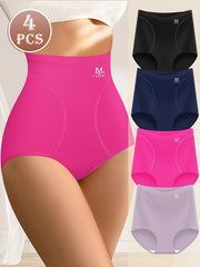 Pink shapewear with four pairs of black, blue, pink, and purple underwear displayed.