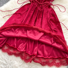 Velvet Lace Backless Club Dress