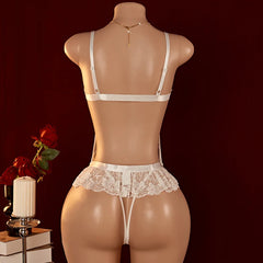 Floral Lace Corset Detail Teddy Bodysuit Women