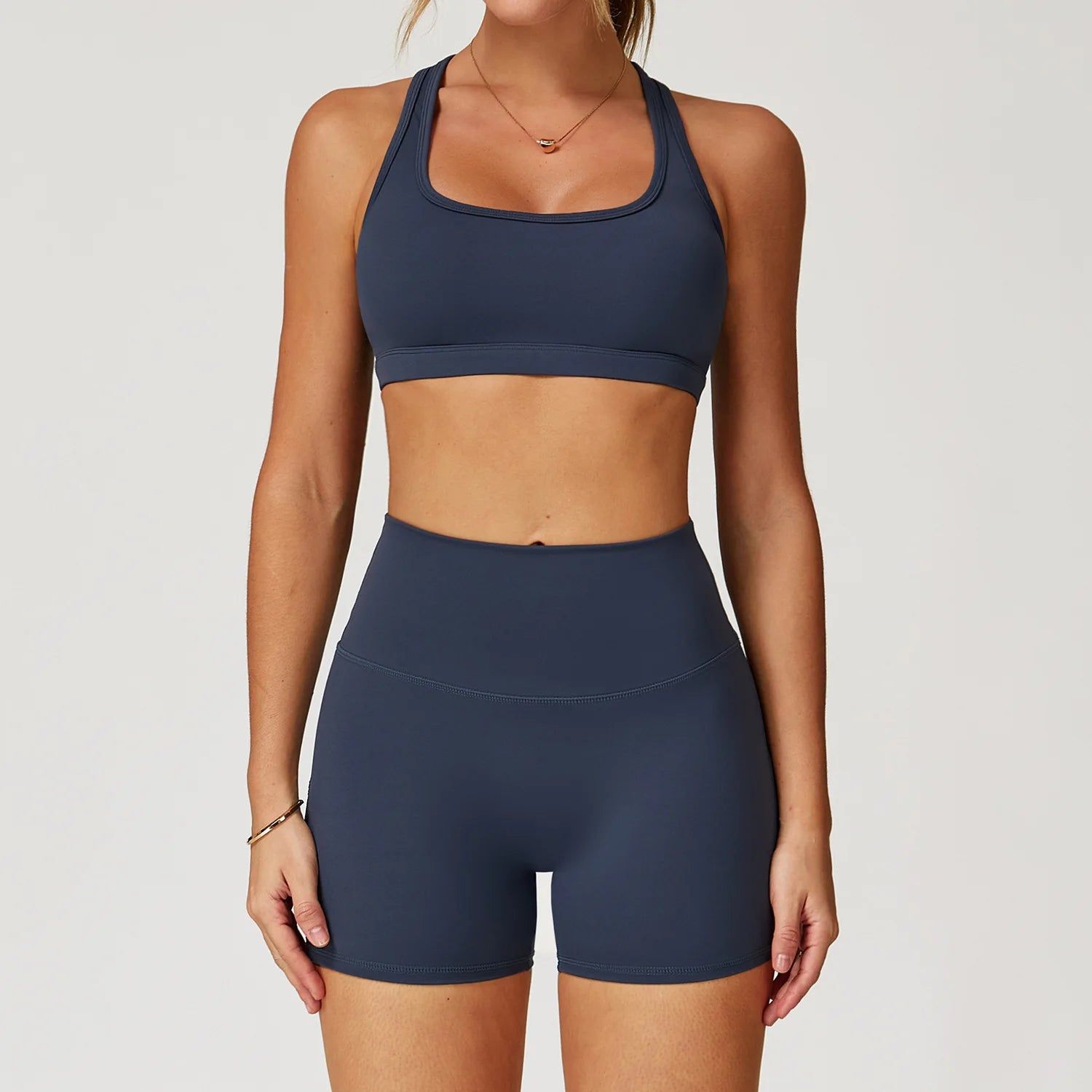 2PCS Women’s Yoga Set – Sports Bra & Shorts Fitness Outfit