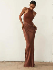 Elegant Sleeveless Satin Dress