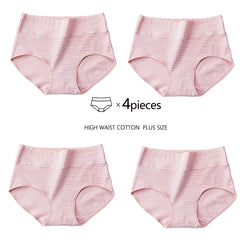 Plus Size Love High Waist Briefs 4pcs