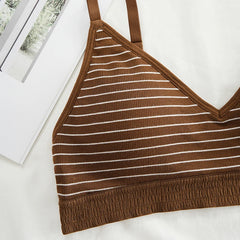Striped Seamless High Waist Underwear Set