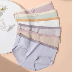 Women Pastel Bow Briefs 6pcs