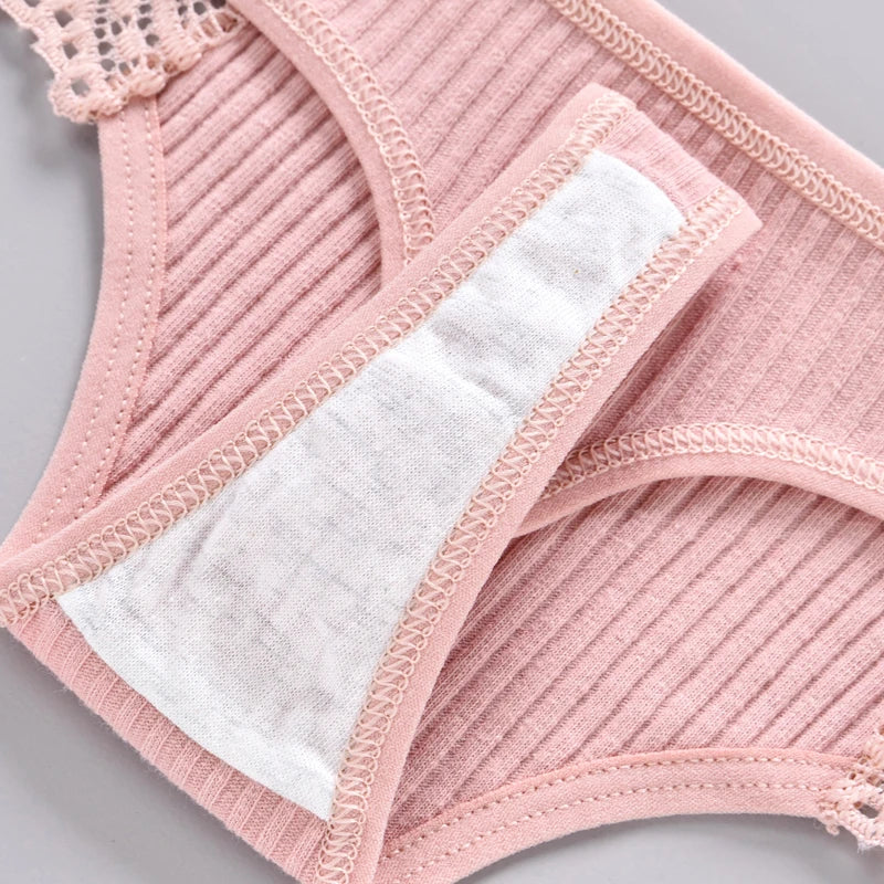 Interior of blush pink thong showing light-colored gusset lining and stitching