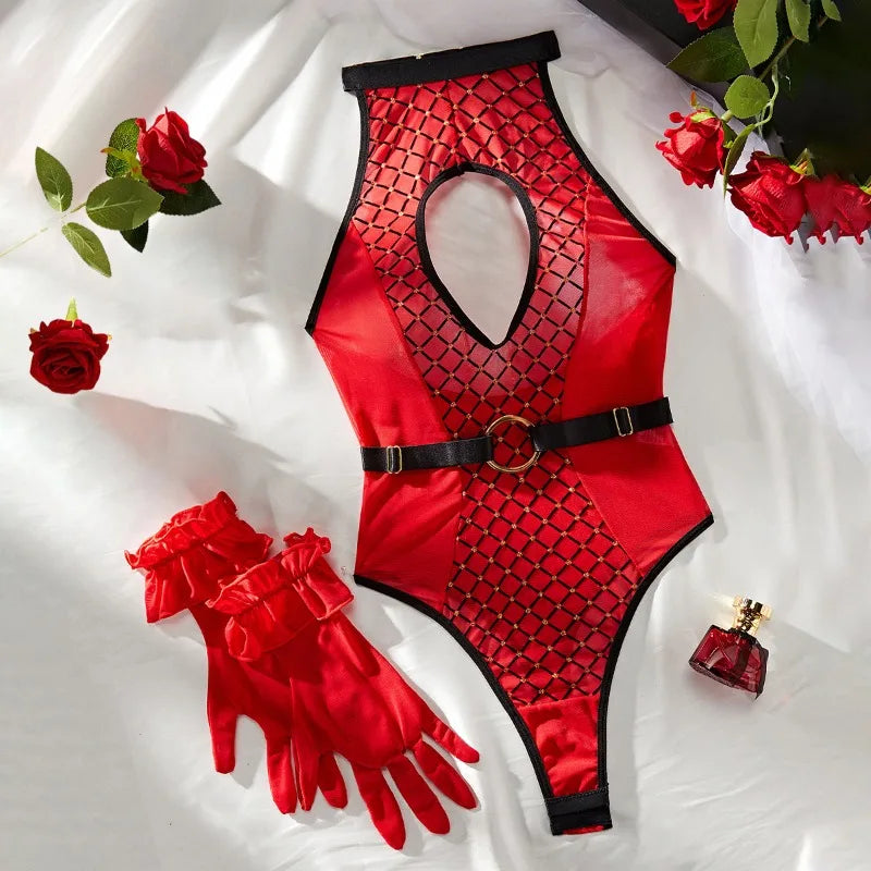 Sexy Slim Lattice Print Backless Jumpsuit for Women