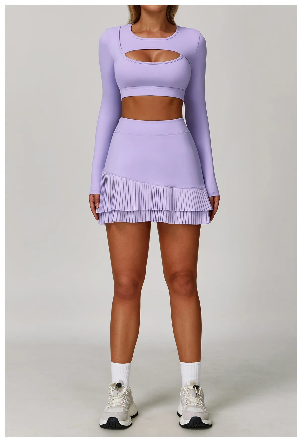 High Waist Women’s Pleated Tennis Skirt with Pockets
