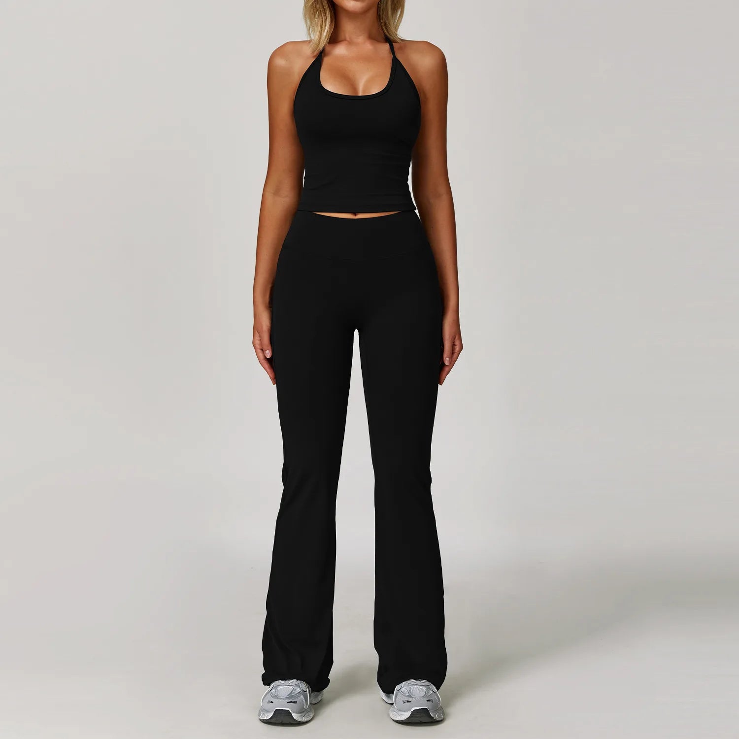 Women’s 2-Piece Yoga Set – Bell-Bottom Pants & Sports Bra