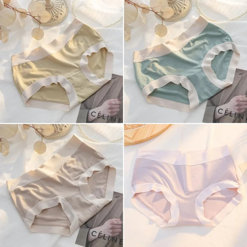 Ruffle Edge Mid-Rise Cotton Briefs 4-Pack