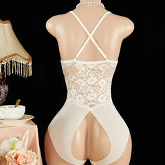 Women Lace Mesh Thong Bodysuit