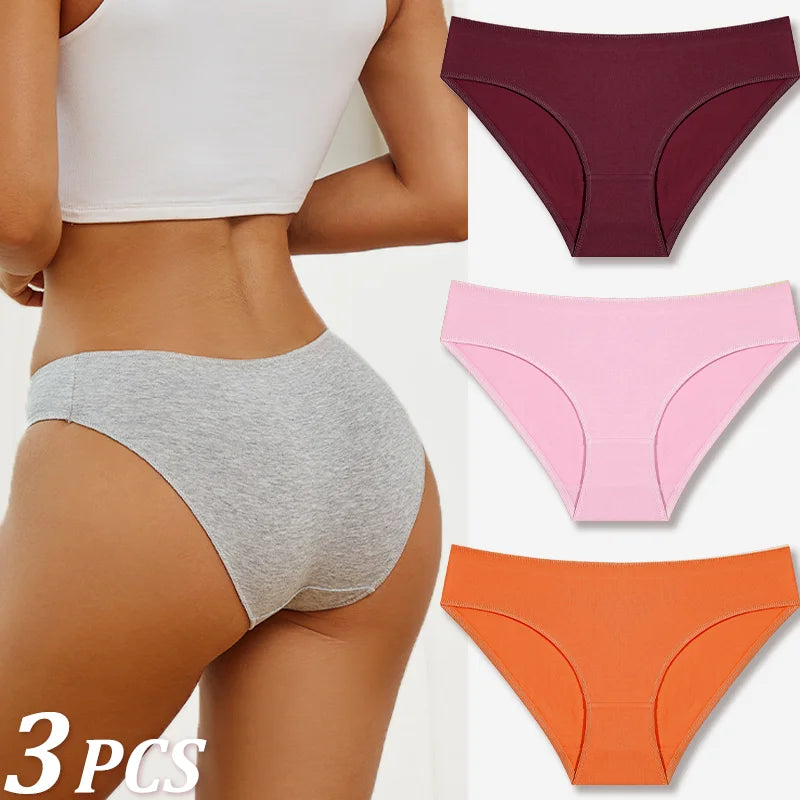 Women’s Cotton Low-Rise Breathable Briefs 3-piece Set